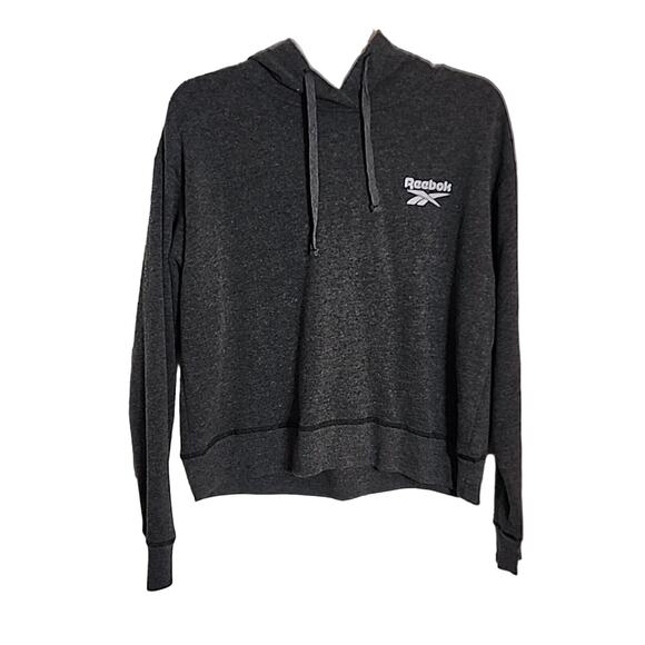 Reebok Charcoal Gray Pullover Hooded Sweatshirt, Medium - Picture 1 of 6